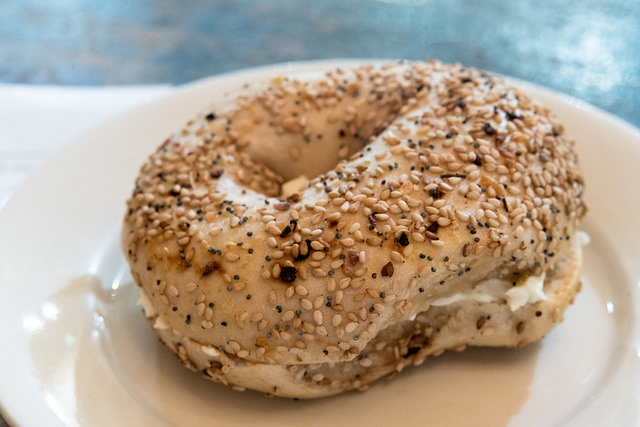 Start the Day With an Everything Bagel Topped With Cream Cheese at Einstein Bros. Bagels